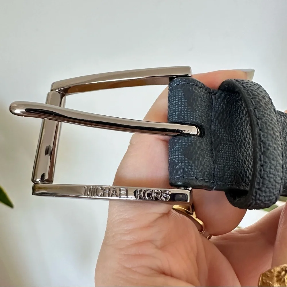 Michael Kors MK Logo Leather Belt Size 34”